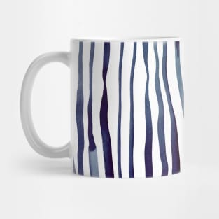 Vertical watercolor lines - indigo Mug